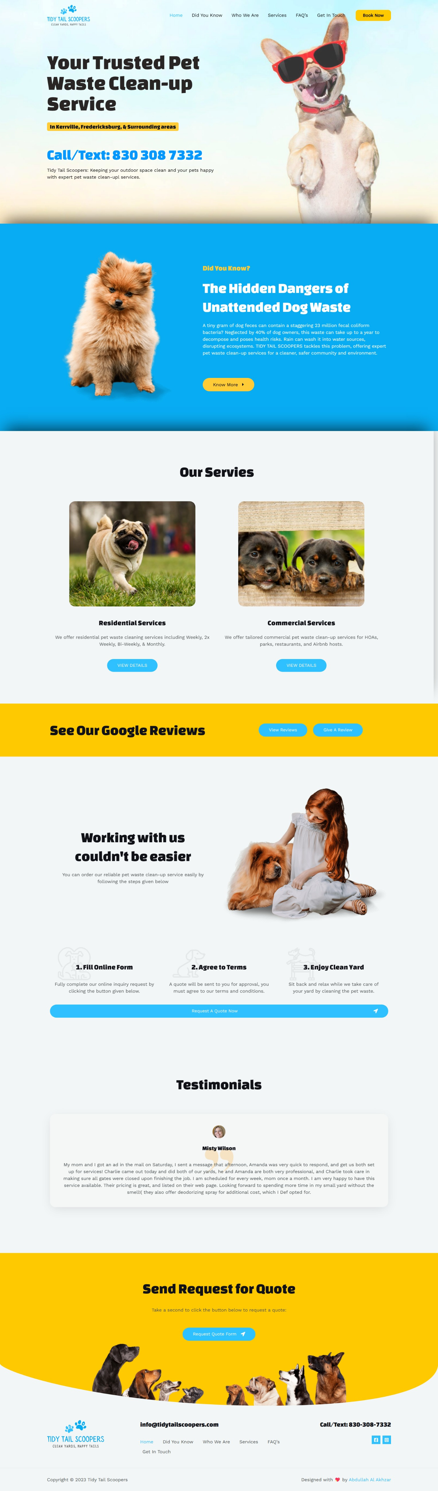 website design for pet waste removal company
